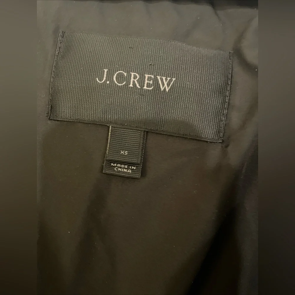 Jcrew long down puffer jacket black hooded - Picture 5 of 8